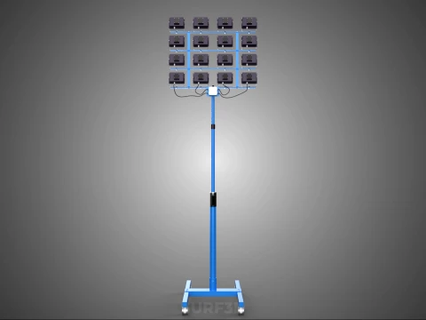 TELESCOPIC MAST LIGHT TOWER STADIUM STADION FLOODLIGHT LIGHTING 3D Model