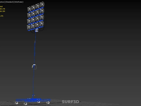 TELESCOPIC MAST LIGHT TOWER STADIUM STADION FLOODLIGHT LIGHTING 3D Model
