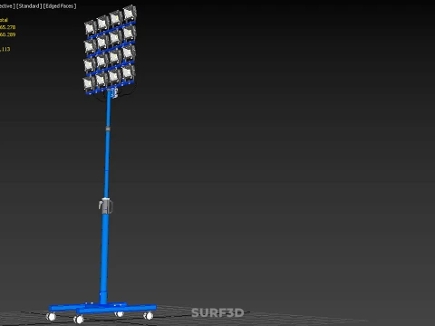 TELESCOPIC MAST LIGHT TOWER STADIUM STADION FLOODLIGHT LIGHTING 3D Model