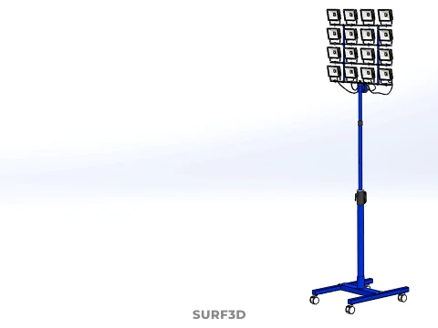 TELESCOPIC MAST LIGHT TOWER STADIUM STADION FLOODLIGHT LIGHTING 3D Model