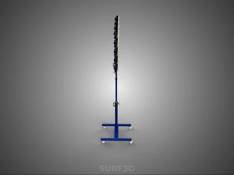 휴대용 바퀴형 조명 하이마스트 타워 경기장 경기장 조명 3D 모델