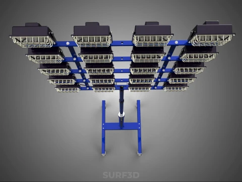 휴대용 바퀴형 조명 하이마스트 타워 경기장 경기장 조명 3D 모델