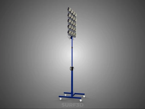 휴대용 바퀴형 조명 하이마스트 타워 경기장 경기장 조명 3D 모델