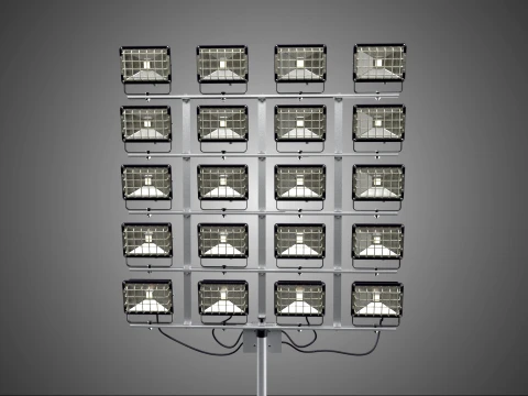 20 ARRAY GRID LIGHT TOWER STADIUM LIGHTING POLE STAND FLOODLIGHT 3D Model