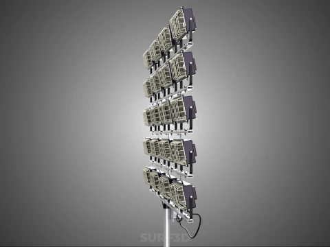 20 ARRAY GRID LIGHT TOWER STADIUM LIGHTING POLE STAND FLOODLIGHT 3D Model