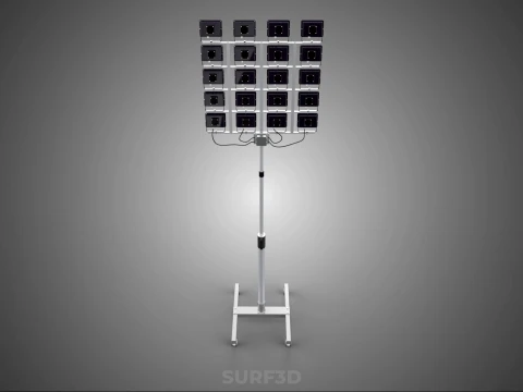 20 ARRAY GRID LIGHT TOWER STADIUM LIGHTING POLE STAND FLOODLIGHT 3D Model