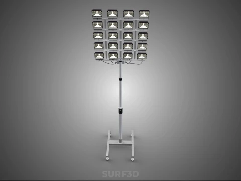 20 ARRAY GRID LIGHT TOWER STADIUM LIGHTING POLE STAND FLOODLIGHT 3D Model