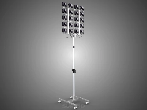 20 ARRAY GRID LIGHT TOWER STADIUM LIGHTING POLE STAND FLOODLIGHT 3D Model