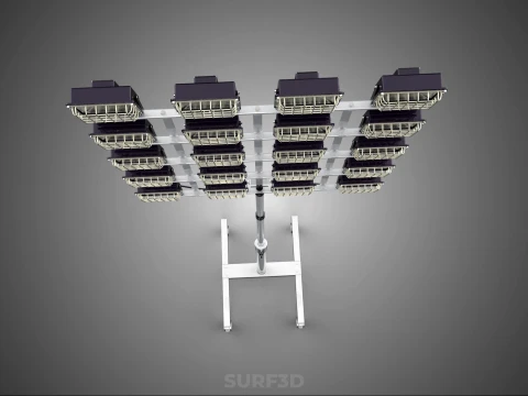 20 ARRAY GRID LIGHT TOWER STADIUM LIGHTING POLE STAND FLOODLIGHT 3D Model