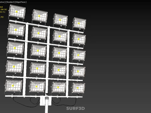 20 ARRAY GRID LIGHT TOWER STADIUM LIGHTING POLE STAND FLOODLIGHT 3D Model