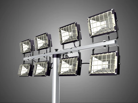 灯杆 8 阵列 LED 灯塔架支架安装 3D 模型