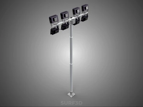 LIGHT POLE 8 ARRAY LED LAMP TOWER RACK HOLDER BRACKET MOUNTING 3D Model