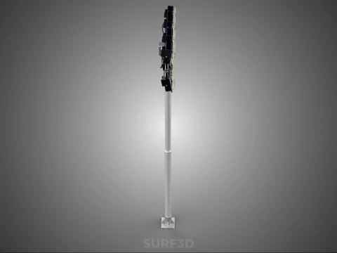 LIGHT POLE 8 ARRAY LED LAMP TOWER RACK HOLDER BRACKET MOUNTING 3D Model
