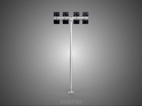 LIGHT POLE 8 ARRAY LED LAMP TOWER RACK HOLDER BRACKET MOUNTING 3D Model