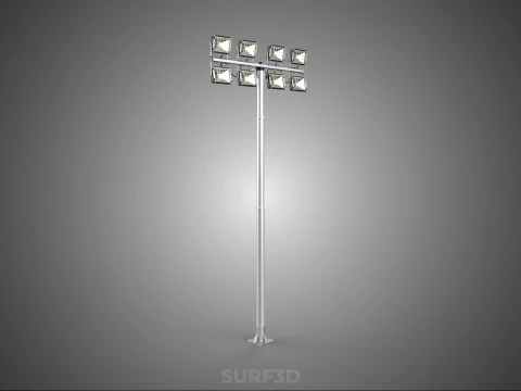 LIGHT POLE 8 ARRAY LED LAMP TOWER RACK HOLDER BRACKET MOUNTING 3D Model