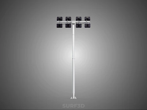 LIGHT POLE 8 ARRAY LED LAMP TOWER RACK HOLDER BRACKET MOUNTING 3D Model