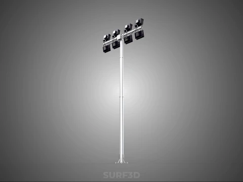 LIGHT POLE 8 ARRAY LED LAMP TOWER RACK HOLDER BRACKET MOUNTING 3D Model