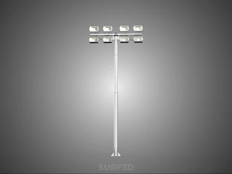 LIGHT POLE 8 ARRAY LED LAMP TOWER RACK HOLDER BRACKET MOUNTING 3D Model
