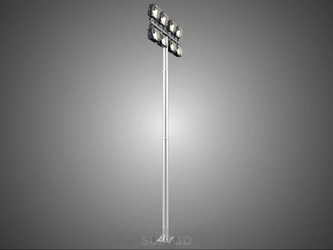 LIGHT POLE 8 ARRAY LED LAMP TOWER RACK HOLDER BRACKET MOUNTING 3D Model