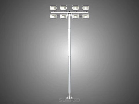 LIGHT POLE 8 ARRAY LED LAMP TOWER RACK HOLDER BRACKET MOUNTING 3D Model