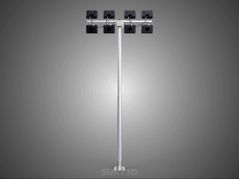 LIGHT POLE 8 ARRAY LED LAMP TOWER RACK HOLDER BRACKET MOUNTING 3D Model