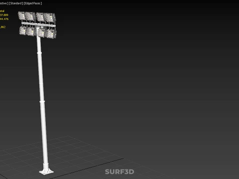 LIGHT POLE 8 ARRAY LED LAMP TOWER RACK HOLDER BRACKET MOUNTING 3D Model