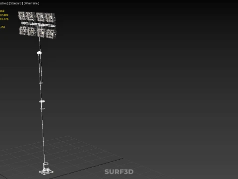 LIGHT POLE 8 ARRAY LED LAMP TOWER RACK HOLDER BRACKET MOUNTING 3D Model
