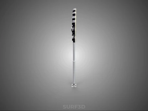 전등 기둥 다중 12 LED 램프 장비 타워 랙 거리 공원 경기장 3D 모델