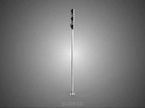 전등 기둥 다중 12 LED 램프 장비 타워 랙 거리 공원 경기장 3D 모델