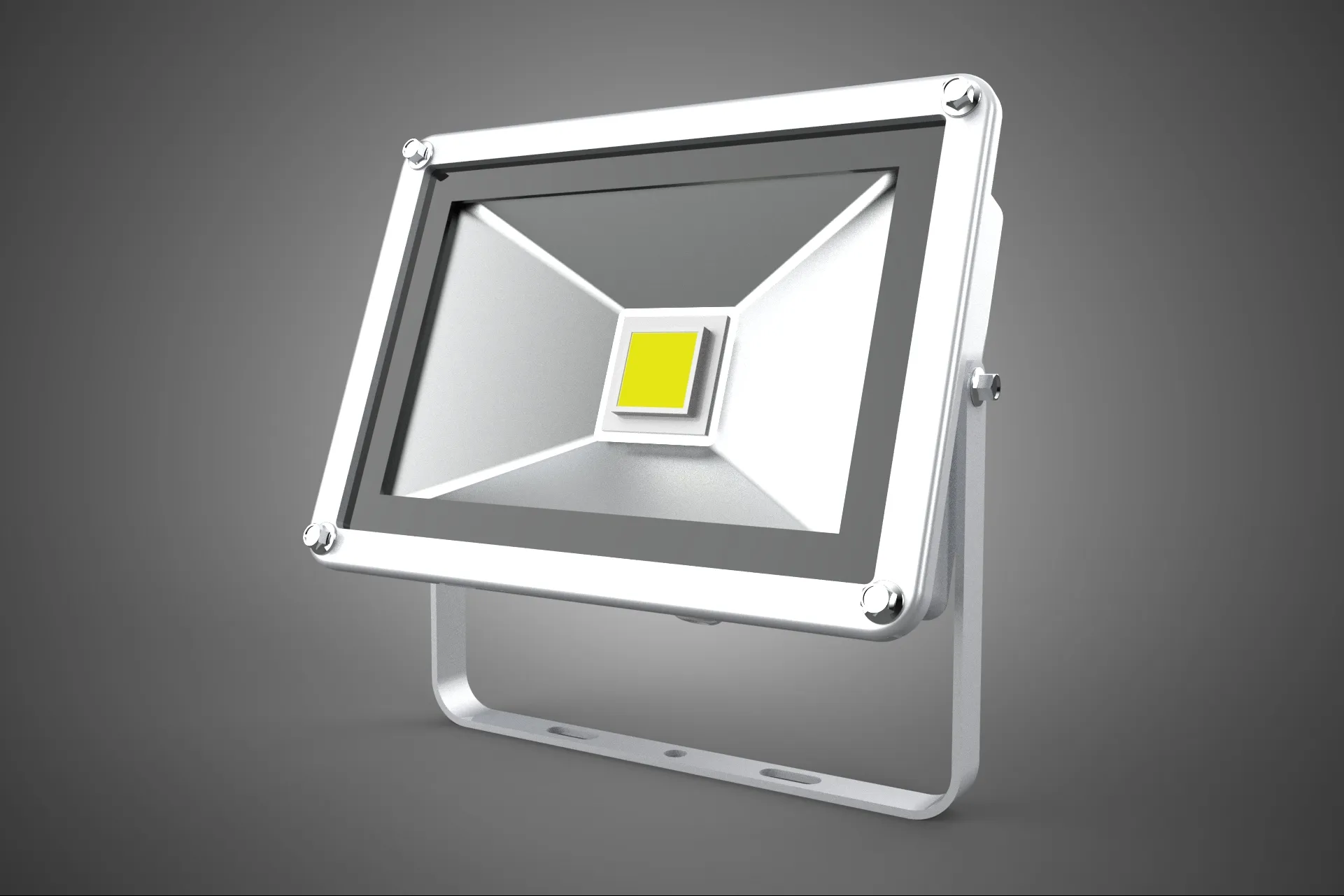 WHITE SINGLE CHIP LED LAMP FLOODLIGHT SPOT FLOOD LIGHT LIGHTING 3D Model .c4d .max .obj .3ds .fbx .stl .blend 