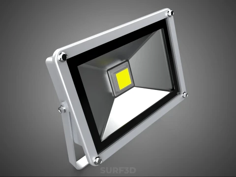WHITE SINGLE CHIP LED LAMP FLOODLIGHT SPOT FLOOD LIGHT LIGHTING 3D Model