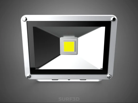 WHITE SINGLE CHIP LED LAMP FLOODLIGHT SPOT FLOOD LIGHT LIGHTING 3D Model