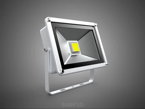 WHITE SINGLE CHIP LED LAMP FLOODLIGHT SPOT FLOOD LIGHT LIGHTING 3D Model