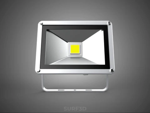 WHITE SINGLE CHIP LED LAMP FLOODLIGHT SPOT FLOOD LIGHT LIGHTING 3D Model