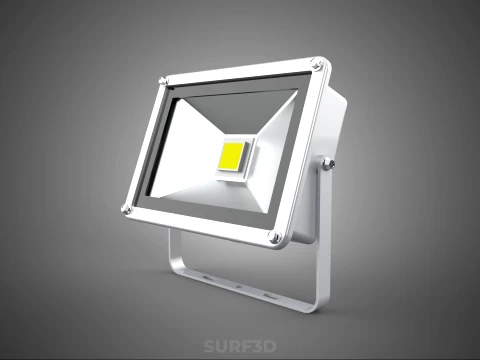 WHITE SINGLE CHIP LED LAMP FLOODLIGHT SPOT FLOOD LIGHT LIGHTING 3D Model