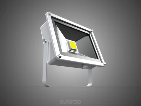 WHITE SINGLE CHIP LED LAMP FLOODLIGHT SPOT FLOOD LIGHT LIGHTING 3D Model
