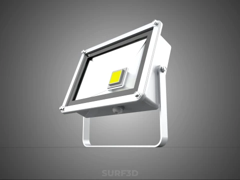 WHITE SINGLE CHIP LED LAMP FLOODLIGHT SPOT FLOOD LIGHT LIGHTING 3D Model