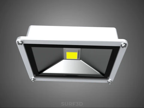WHITE SINGLE CHIP LED LAMP FLOODLIGHT SPOT FLOOD LIGHT LIGHTING 3D Model