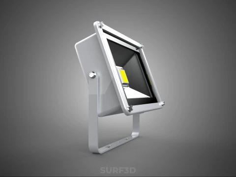 WHITE SINGLE CHIP LED LAMP FLOODLIGHT SPOT FLOOD LIGHT LIGHTING 3D Model