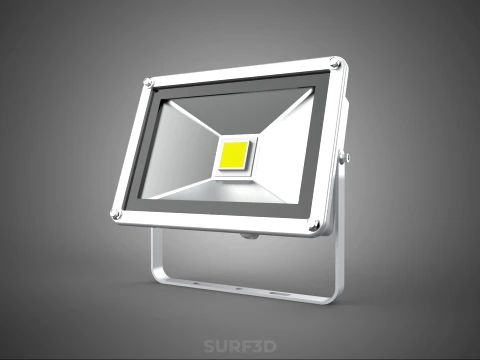 WHITE SINGLE CHIP LED LAMP FLOODLIGHT SPOT FLOOD LIGHT LIGHTING 3D Model