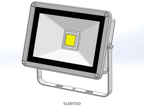 WHITE SINGLE CHIP LED LAMP FLOODLIGHT SPOT FLOOD LIGHT LIGHTING 3D Model