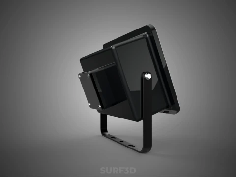 LAMPADA ALOGENA NERA IN VETRO LAMPADA PROIETTORE ILLUMINAZIONE A LUCE DI PROIETTORE Modello 3D