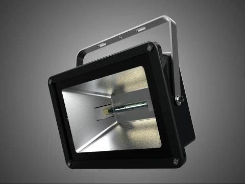 LAMPADA ALOGENA NERA IN VETRO LAMPADA PROIETTORE ILLUMINAZIONE A LUCE DI PROIETTORE Modello 3D