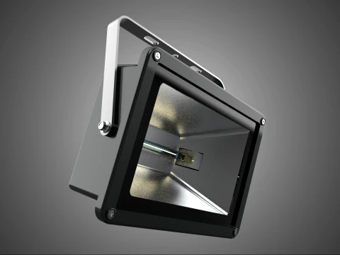 LAMPADA ALOGENA NERA IN VETRO LAMPADA PROIETTORE ILLUMINAZIONE A LUCE DI PROIETTORE Modello 3D