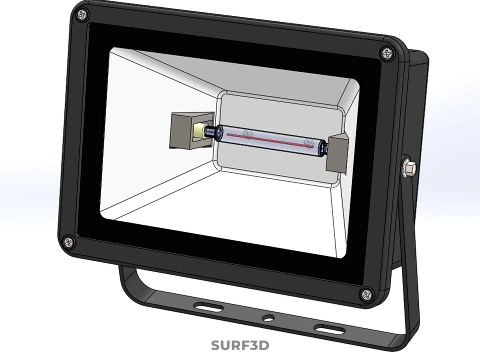 LAMPADA ALOGENA NERA IN VETRO LAMPADA PROIETTORE ILLUMINAZIONE A LUCE DI PROIETTORE Modello 3D
