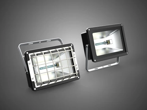 LAMPE HALOG&Egrave;NE 2 PANNEAU MODULE SPOT PROJECTEUR &Eacute;CLAIRAGE PROJECTEUR Modèle 3D