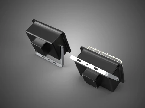 HALOGEN LAMP 2 PANEL MODULE SPOT FLOOD LIGHT LIGHTING FLOODLIGHT 3D Model