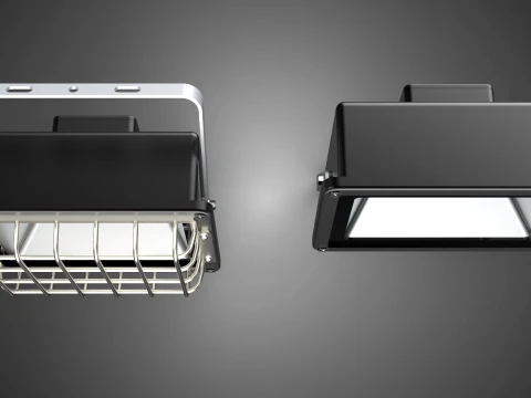 HALOGEN LAMP 2 PANEL MODULE SPOT FLOOD LIGHT LIGHTING FLOODLIGHT 3D Model