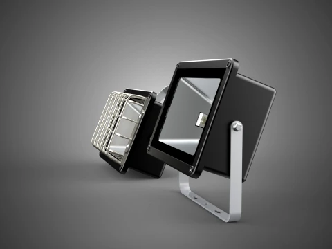 HALOGEN LAMP 2 PANEL MODULE SPOT FLOOD LIGHT LIGHTING FLOODLIGHT 3D Model