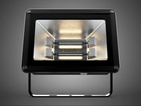 双 2 灯泡卤素灯聚光泛光灯照明泛光灯 3D 模型